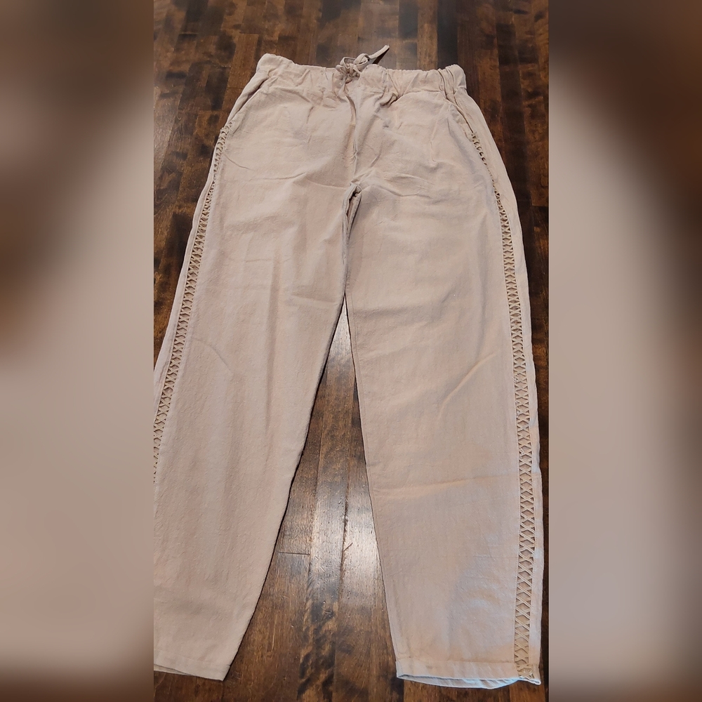 Sexy Peek-a-boo Linen Pants SZ M